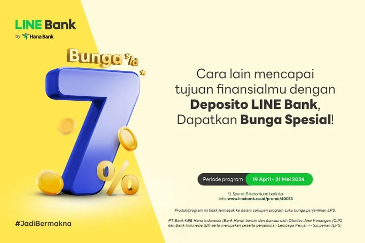 Keuntungan Deposito LINE Bank, Ada Bunga Spesial hingga 7%
