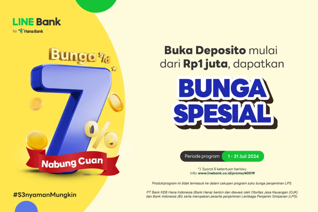 Keuntungan Deposito LINE Bank, Ada Bunga Spesial hingga 7%