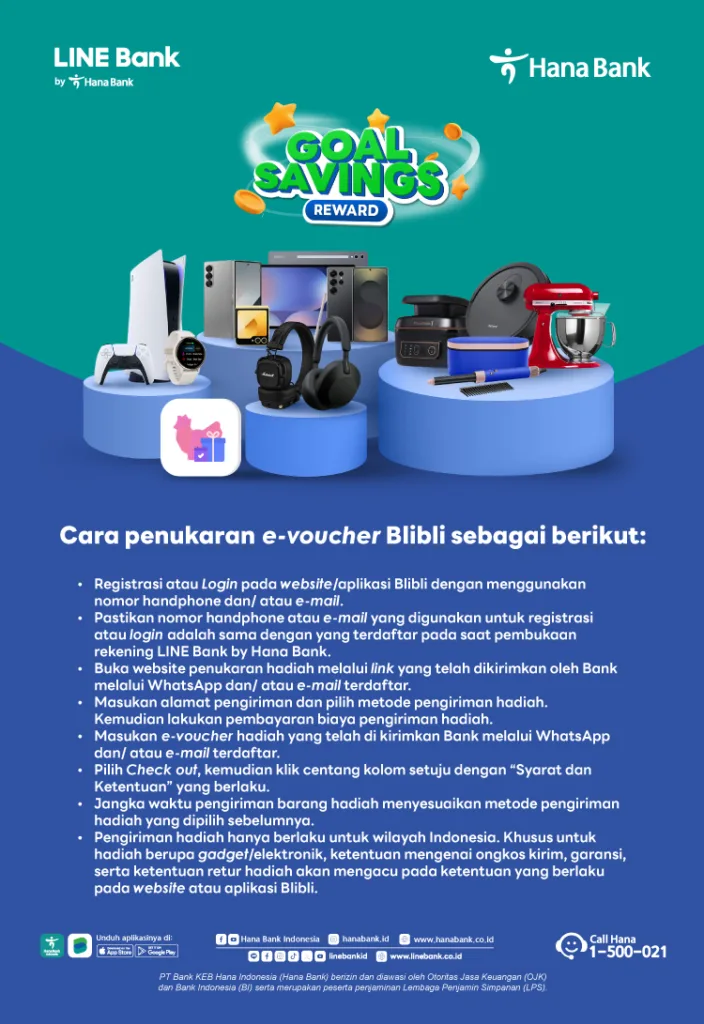 Cara Penukaran e-voucher Blibli untuk Program Tabungan Goal Savings Reward