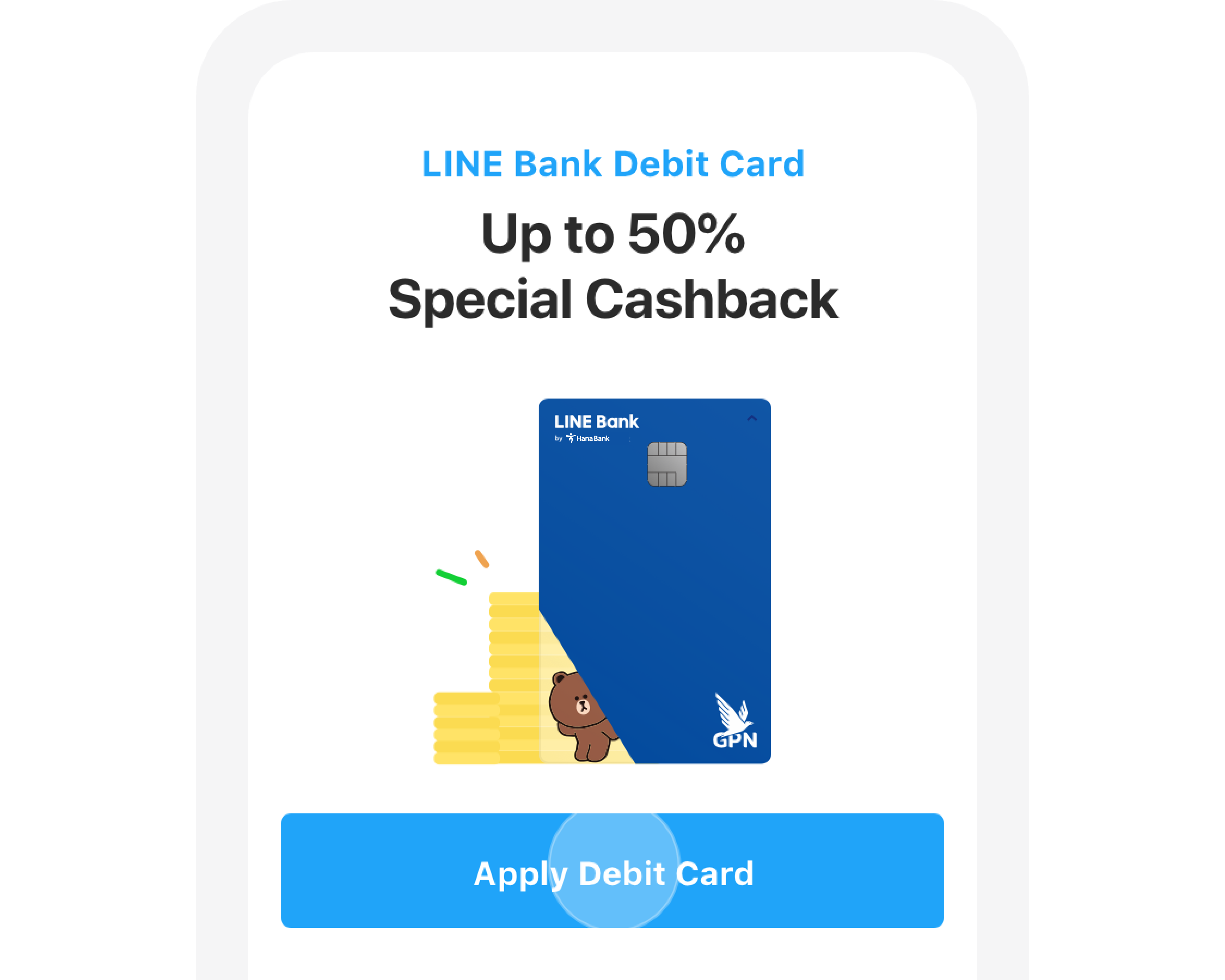 Debit Card Cashback Up to 50 LINE Bank